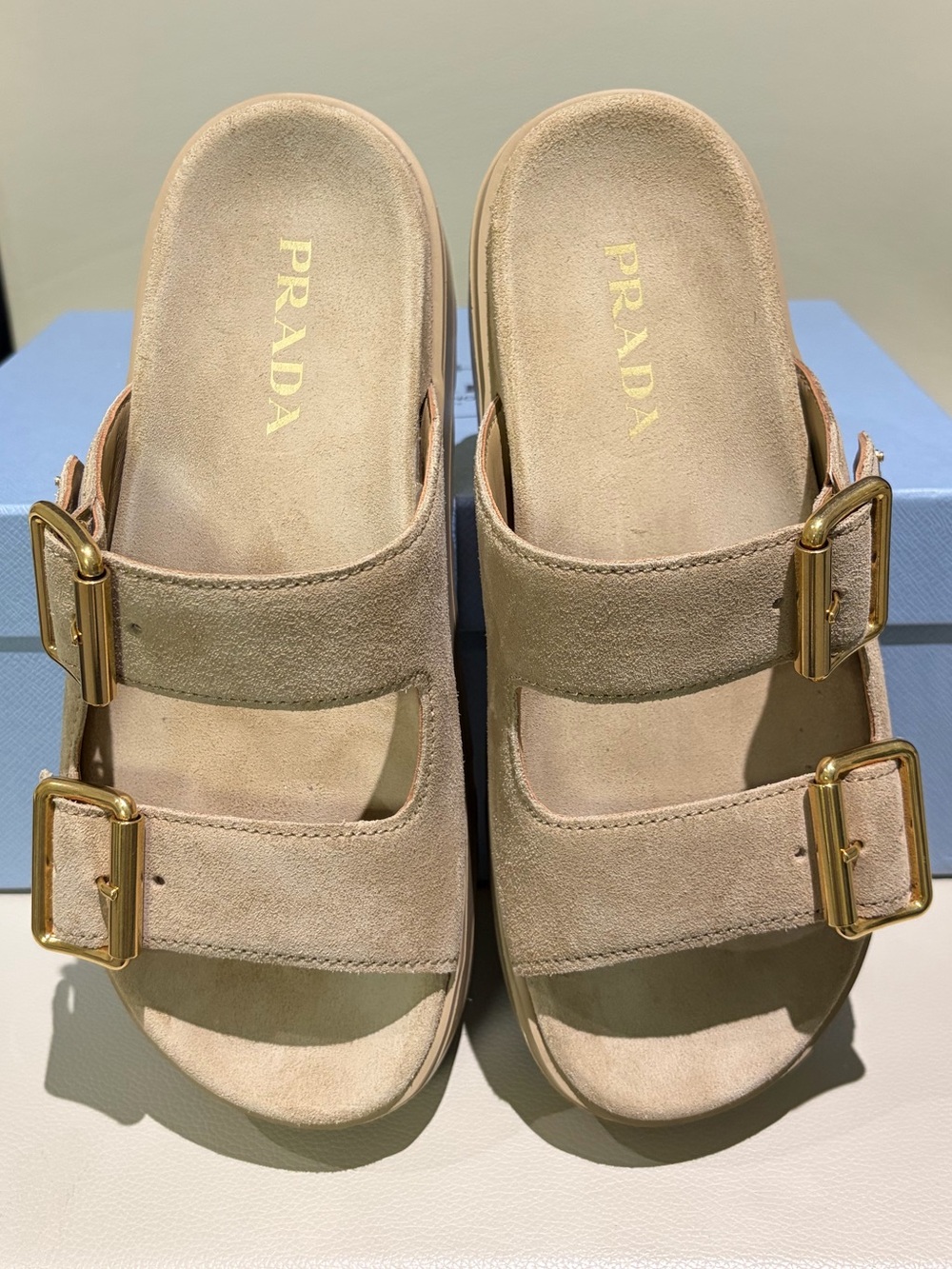 Prada Natural Fussbett Flatform Slide Sandal - Picture 4 of 11